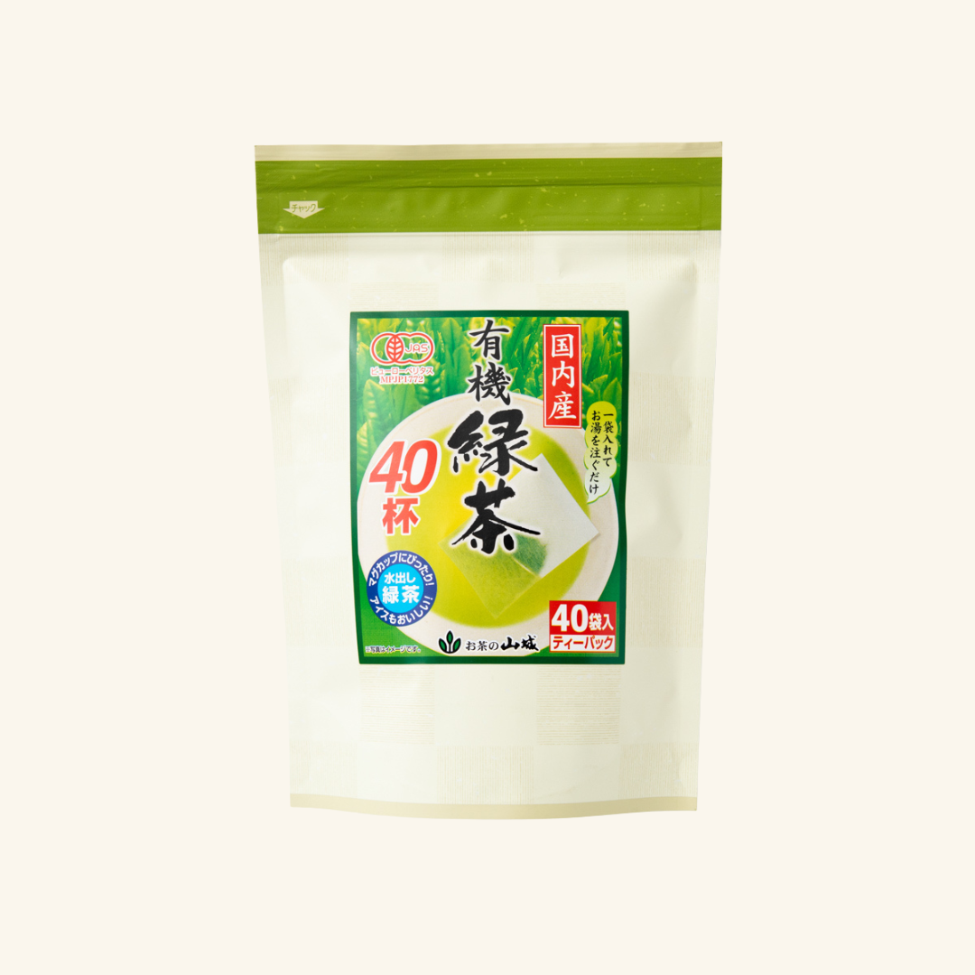 40 cups of domestically produced organic green tea (40 bags)