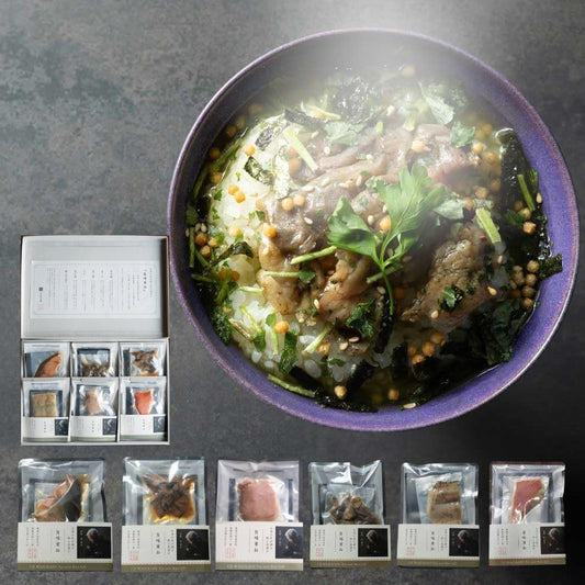 Premium Seafood Ochazuke Gift Set|Includes Uji Gyokuro Tea・6-Meal Set