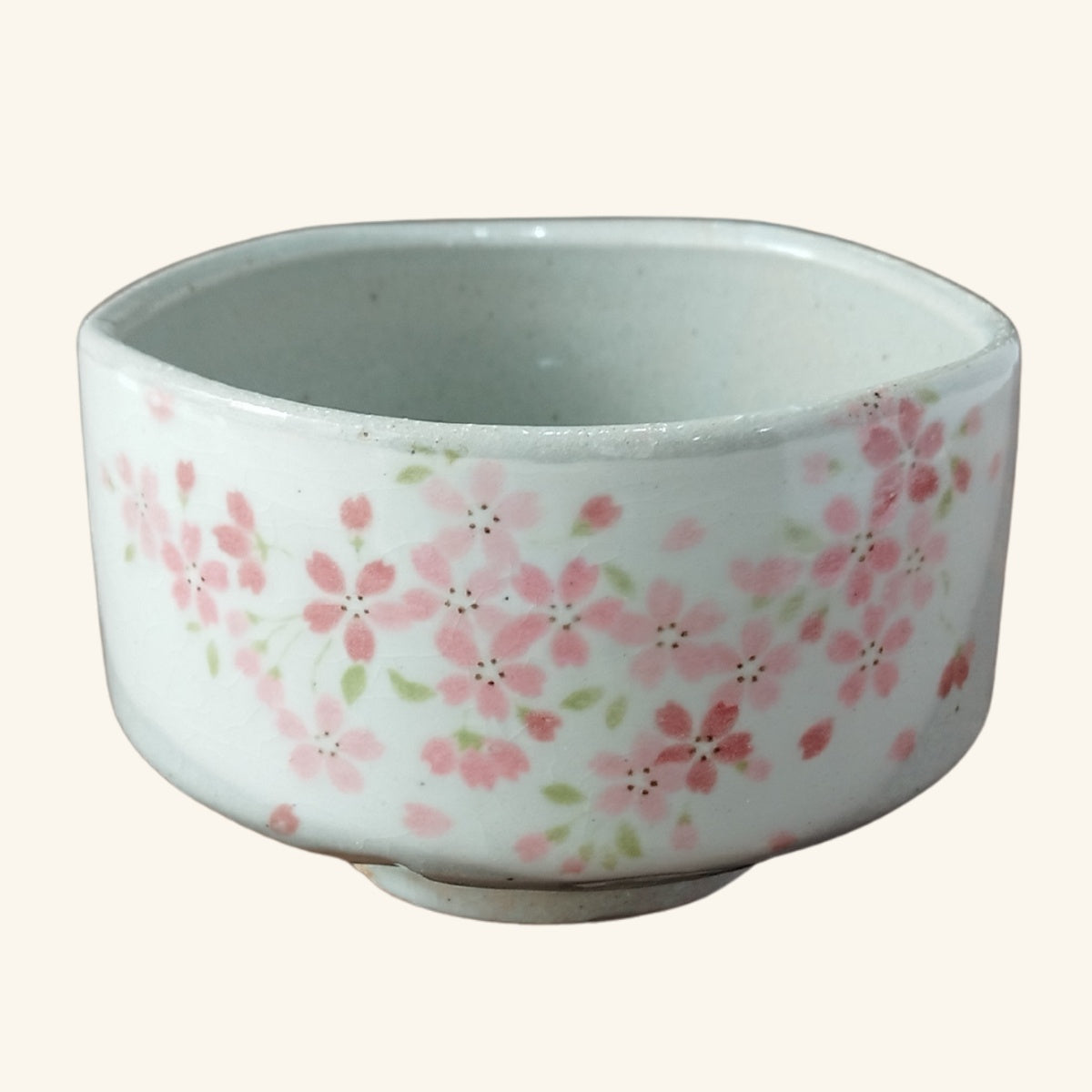 ＜美濃焼＞抹茶碗 白化粧ピンク桜
