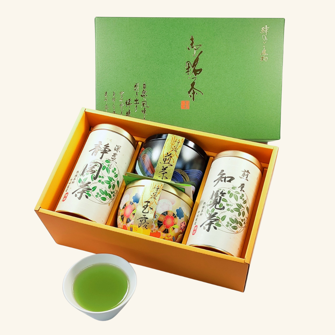 ギフト　熟練茶師が吟味厳選した 宇治玉露・宇治煎茶・深蒸し静岡茶・知覧煎茶 の詰合せ　MT-50A