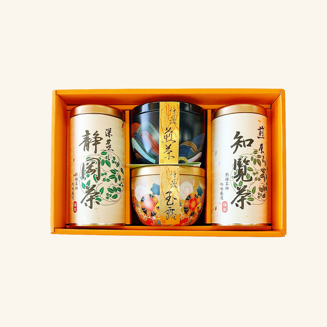 ギフト　熟練茶師が吟味厳選した 宇治玉露・宇治煎茶・深蒸し静岡茶・知覧煎茶 の詰合せ　MT-50A